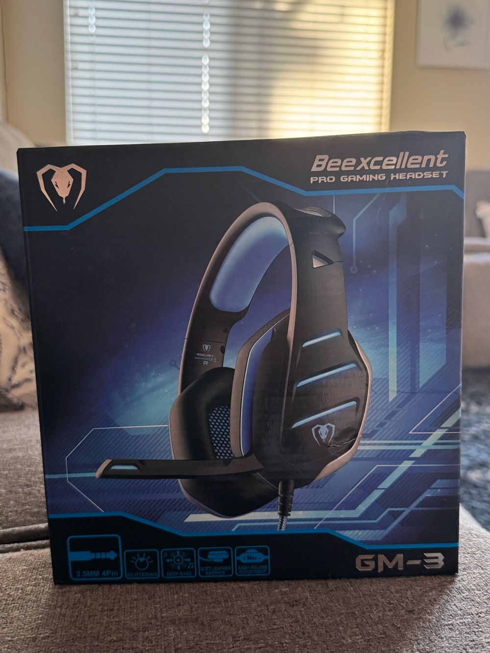 Beexcellent GM-3 Black and Blue Pro Gaming Headset - Wired with Microphone